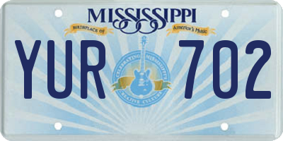 MS license plate YUR702