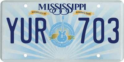 MS license plate YUR703