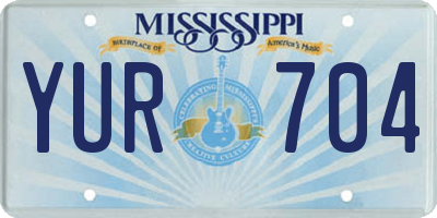 MS license plate YUR704