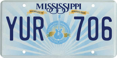 MS license plate YUR706