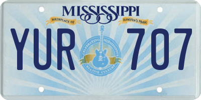MS license plate YUR707