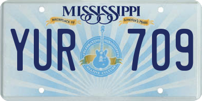 MS license plate YUR709