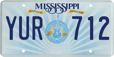 MS license plate YUR712