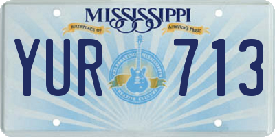 MS license plate YUR713