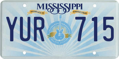MS license plate YUR715