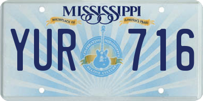 MS license plate YUR716