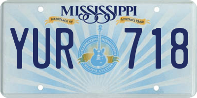 MS license plate YUR718