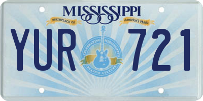 MS license plate YUR721