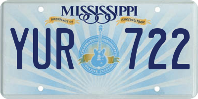 MS license plate YUR722