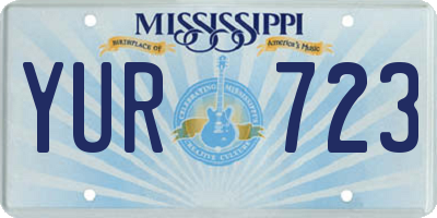 MS license plate YUR723