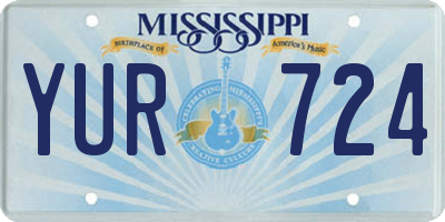 MS license plate YUR724