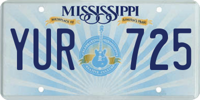 MS license plate YUR725