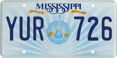 MS license plate YUR726