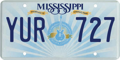 MS license plate YUR727