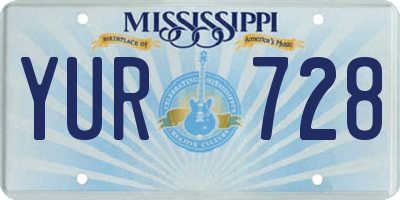 MS license plate YUR728