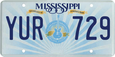 MS license plate YUR729