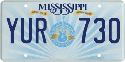 MS license plate YUR730