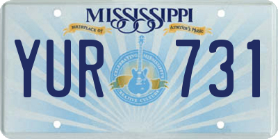 MS license plate YUR731