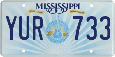 MS license plate YUR733