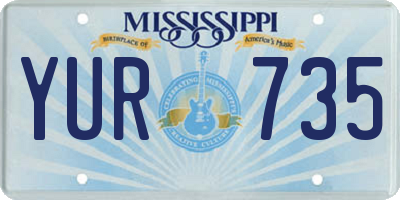 MS license plate YUR735