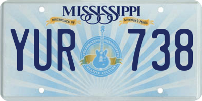 MS license plate YUR738