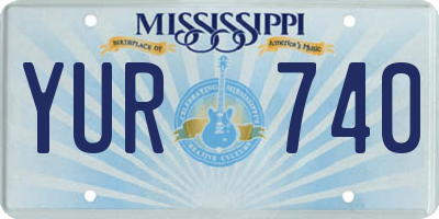 MS license plate YUR740
