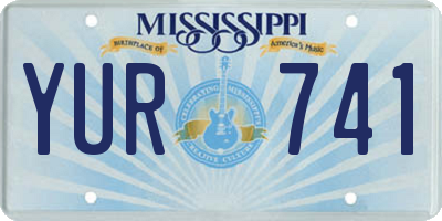 MS license plate YUR741