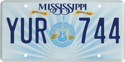 MS license plate YUR744