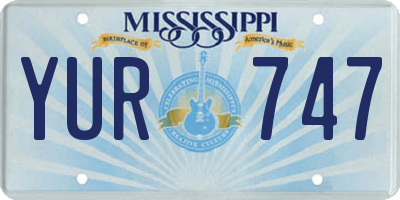 MS license plate YUR747