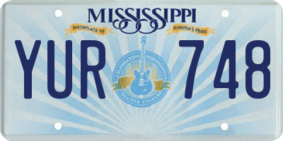 MS license plate YUR748