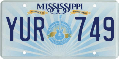MS license plate YUR749