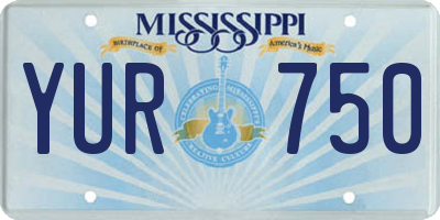 MS license plate YUR750