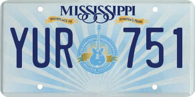 MS license plate YUR751