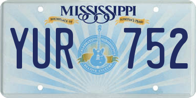 MS license plate YUR752