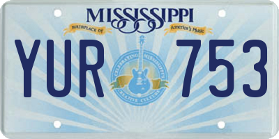 MS license plate YUR753