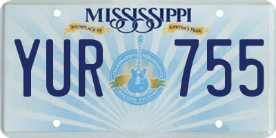 MS license plate YUR755