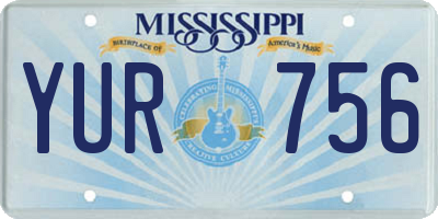 MS license plate YUR756