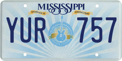 MS license plate YUR757