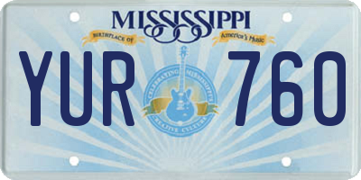 MS license plate YUR760