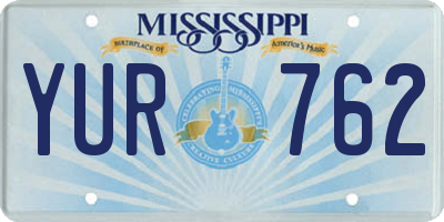 MS license plate YUR762