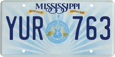 MS license plate YUR763