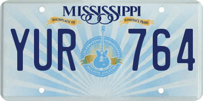 MS license plate YUR764