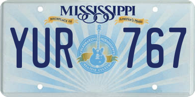 MS license plate YUR767
