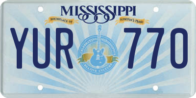 MS license plate YUR770