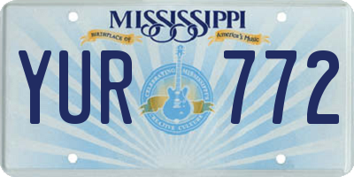 MS license plate YUR772