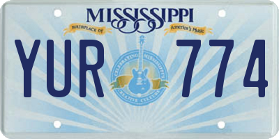 MS license plate YUR774