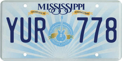 MS license plate YUR778