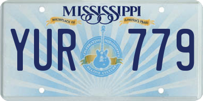 MS license plate YUR779