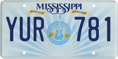 MS license plate YUR781