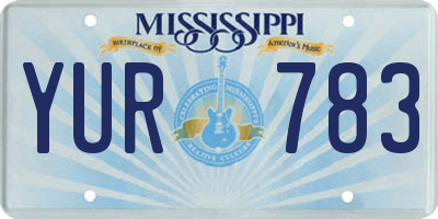MS license plate YUR783